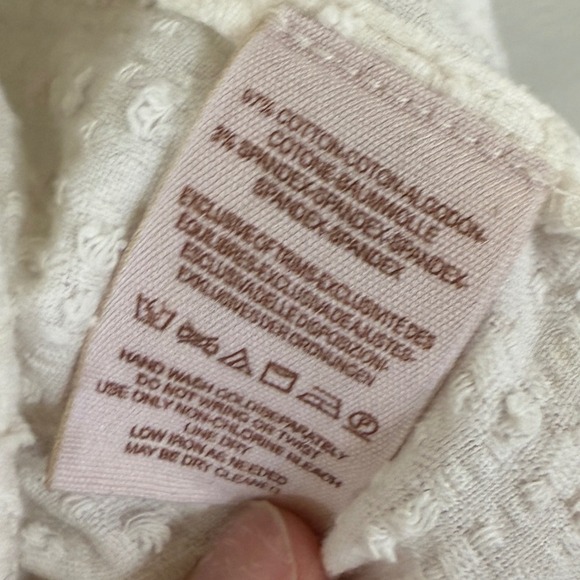 Free People Walking in Hueco Textured Swing Crop Top Ivory Sz L Boho Cottage - Picture 6 of 9